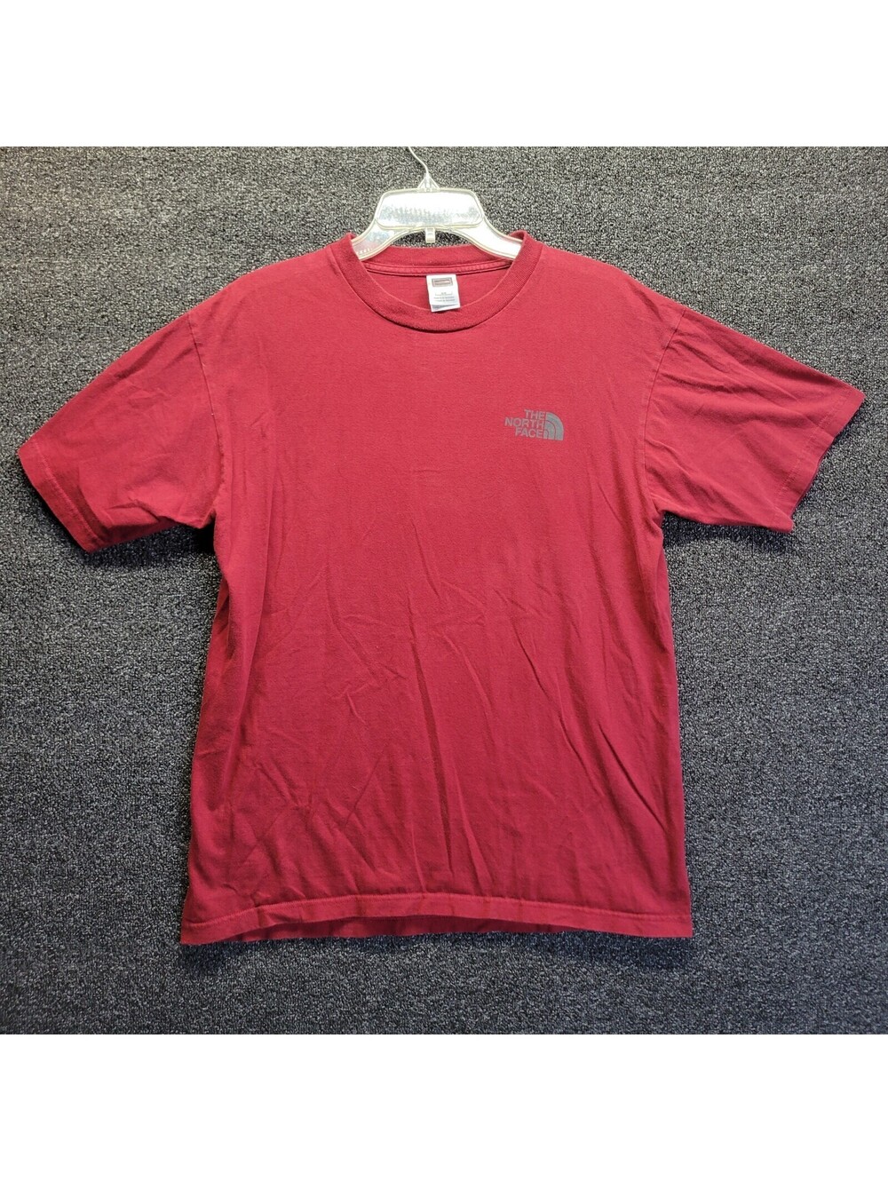 The North Face Mens Sz M  T-Shirt Short Sleeve Red w/ LOGO Cotton
